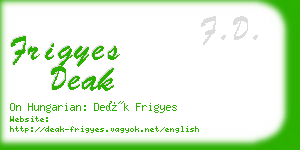 frigyes deak business card